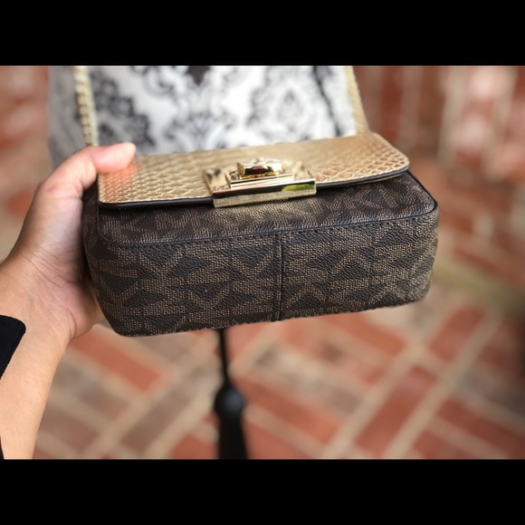 Michael kors Tina small clutch crossbody brown/gld - Picture 5 of 8